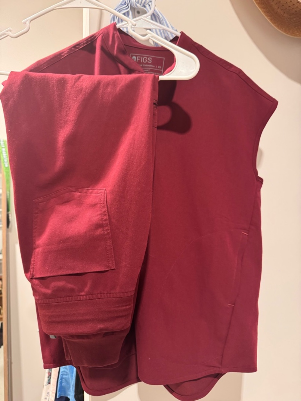 FIGS Burgundy Scrub Set - Top & Pants